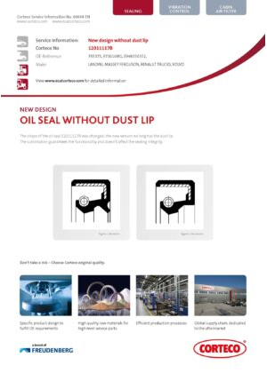 New design without dust lip Oil Seal 12011117B