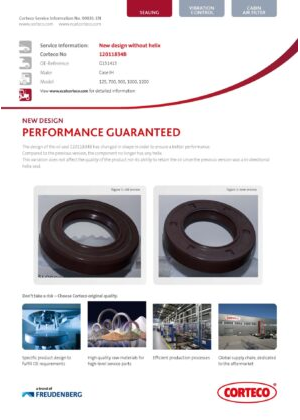 New design without helix Oil Seal 12011834B