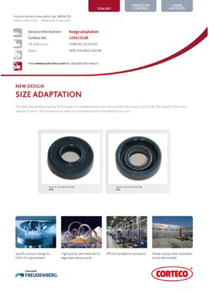 Size adaptation for oil seal 12011512